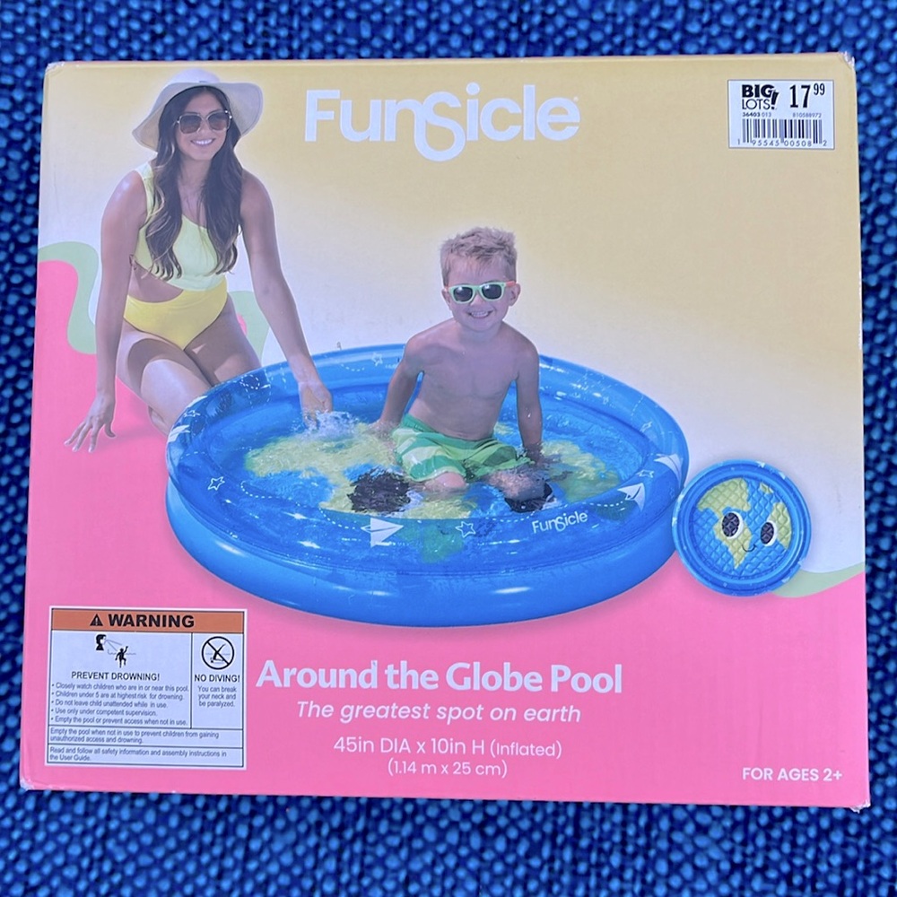 NEW Kiddie Inflatable Pool- "Around the Globe"for ages 2+ by Funsicle